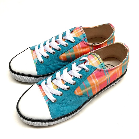 MKS Shoes - MKS canvas plaid sneakers